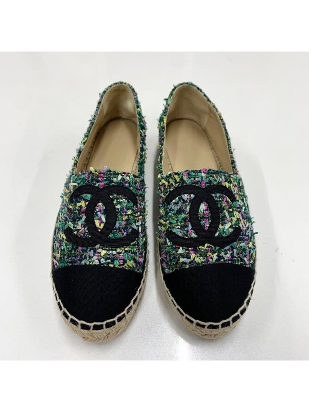 Chanel Fabric Coco Mark Espadrille Flat Shoes - Picture 3 of 10